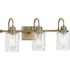 Progress Lighting Aiken 3-Light Vintage Brass Clear Glass Farmhouse ... in Aiken 4-Light Clear Glass Vintage Bath Vanity Light, Brushed Nickel