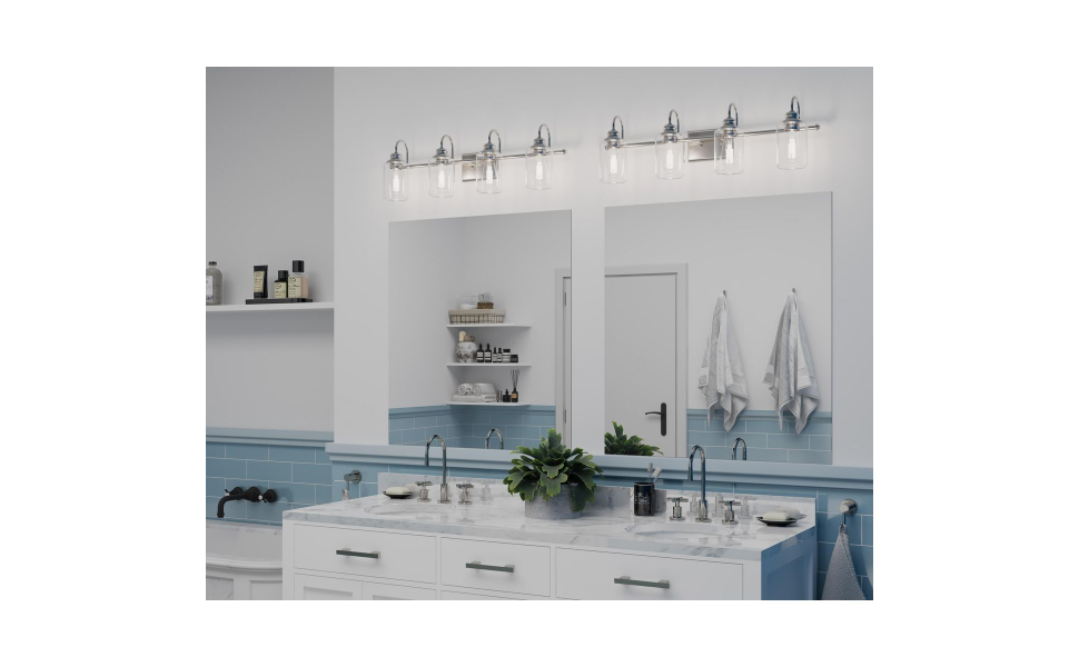 Progress Lighting Aiken 4-Light Brushed Nickel Clear Glass Vintage Wall ... regarding Illuminating Your Space A Deep Dive into the Aiken 4-Light Vanity Light