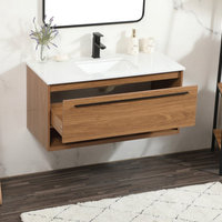 Rabi Single Bathroom Vanity, 40" - Modern - Bathroom Vanities And Sink ... for Maximizing Space and Style Exploring the 24" Rabi Walnut Brown Vanity