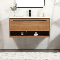 Rabi Single Bathroom Vanity, 40" - Modern - Bathroom Vanities And Sink ... inside Maximizing Space and Style Exploring the 24" Rabi Walnut Brown Vanity