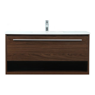 Rabi Single Bathroom Vanity, 40" - Modern - Bathroom Vanities And Sink ... with regard to Maximizing Space and Style Exploring the 24" Rabi Walnut Brown Vanity
