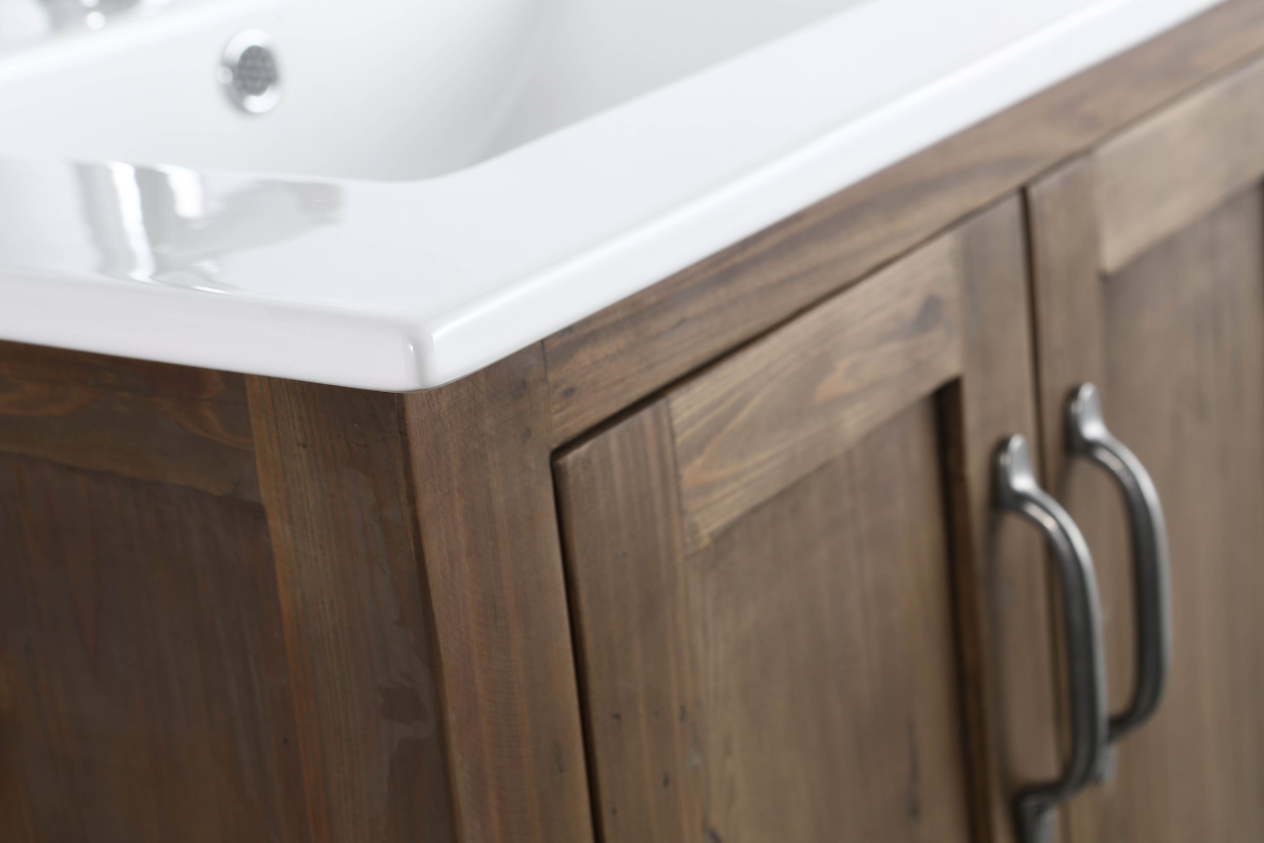 Rustic 24" Single Sink Bathroom Vanity With Porcelain Integrated ... regarding Nelson 24" Walnut Vanity The Details You Need to Know Before You Decide