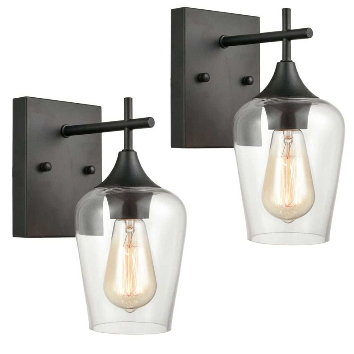 Rustic Wall Sconce For Your Home - Wall Light Fixture | Claxy inside Aeneas 17 In. 3-Light Indoor Matte Black And Brass Finish Wall Sconce