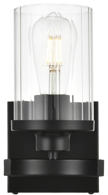 Saanvi 1 Light Bathroom Vanity Light, Black - Transitional - Bathroom ... throughout Ali 1 Light Bathroom Vanity Light, Black