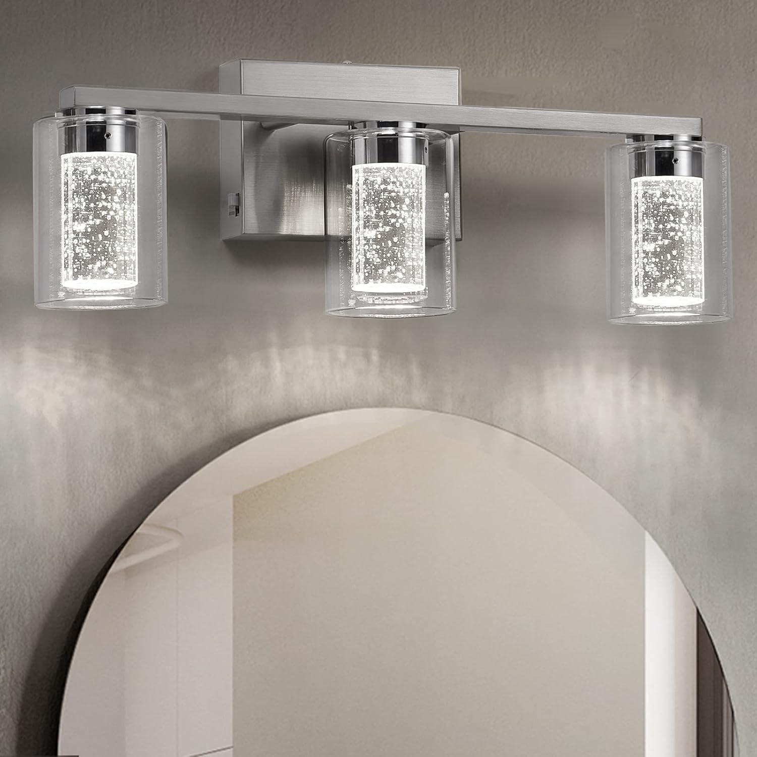 Sadenicel Brushed Nickel Vanity Lights, 3-Light Bathroom Light Fixtures ... for Illuminating Your Space A Guide to the Aliana 3-Light Brushed Nickel Vanity