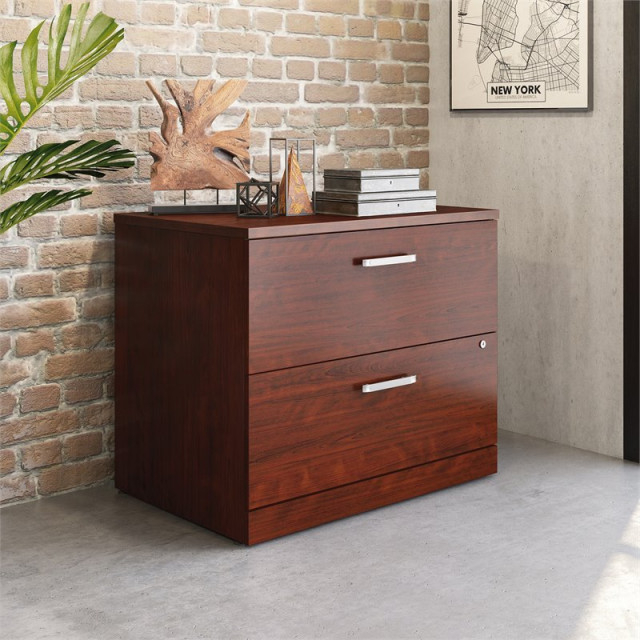 Sauder Affirm Engineered Wood Lateral File In Hudson Elm/Brown ... pertaining to Affirm Lateral File Noble Elm