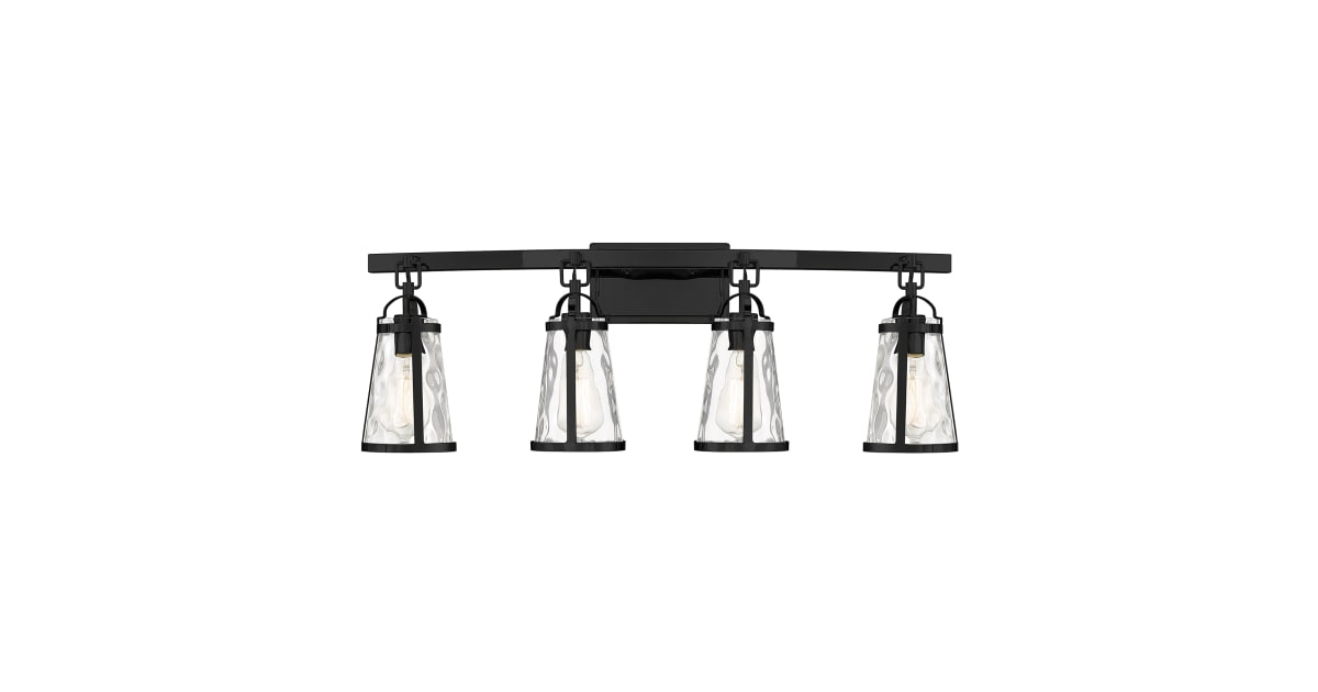 Savoy House 8-560-4-Bk Albany 4 Light 32" Wide Bathroom Vanity Light ... within Albany 4-Light Black Bath Bar