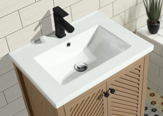 Selena Bathroom Vanity, Oak, 24", Single Sink, Freestanding ... with Small Space, Big Style Maximizing Functionality with the Hanalei 24-Inch Vanity