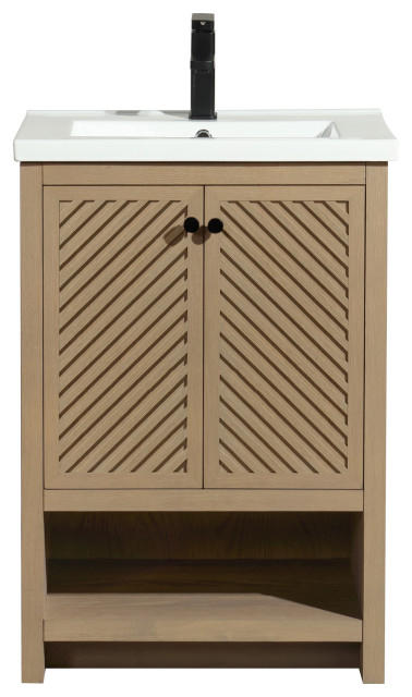 Selena Bathroom Vanity, Oak, 24", Single Sink, Freestanding ... within Hanalei Bathroom Vanity, Oak, 24", Single Sink, Freestanding