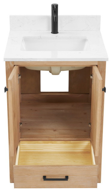 Shannon Bathroom Vanity Set, 24 Inch - Transitional - Bathroom Vanities ... for Fir Wood Brown Vanities Exploring the Warmth and Durability of Natural Wood