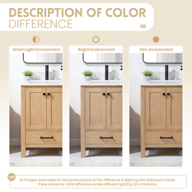 Shannon Bathroom Vanity Set, 24 Inch - Transitional - Bathroom Vanities ... for Shannon Bathroom Vanity Set, Fir Wood Brown, 24 Inch, Without Mirror