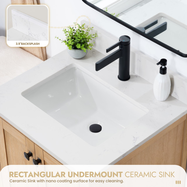 Shannon Bathroom Vanity Set, 24 Inch - Transitional - Bathroom Vanities ... in Shannon Bathroom Vanity Set, Fir Wood Brown, 24 Inch, Without Mirror