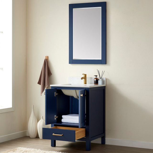 Shannon Bathroom Vanity Set In Royal Blue, 24 Inch - Transitional ... throughout Shannon Bathroom Vanity Set, Fir Wood Brown, 24 Inch, Without Mirror