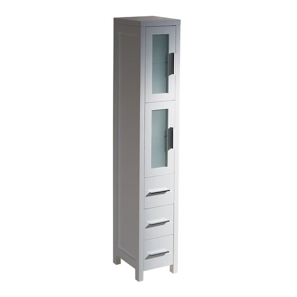 Shop Fresca Torino White Tall Bathroom Linen Side Cabinet - Free ... throughout Fresca Torino Bathroom Linen Side Cabinet In White