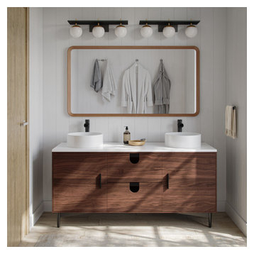 The 15 Best Mid-Century Modern Bathroom Vanities For 2022 | Houzz with regard to Nelson 24" Walnut Vanity The Details You Need to Know Before You Decide