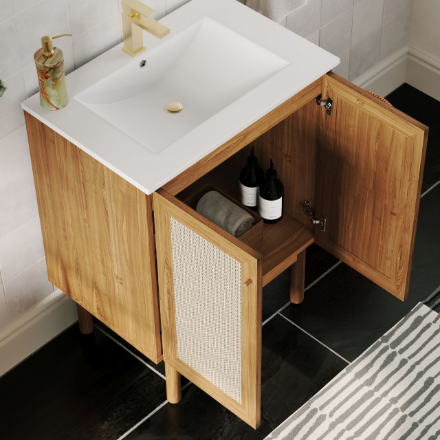 The Hanalei Bathroom Vanity, 24" - Tropical - Bathroom Vanities And ... inside Hanalei Bathroom Vanity, Oak, 24", Single Sink, Freestanding
