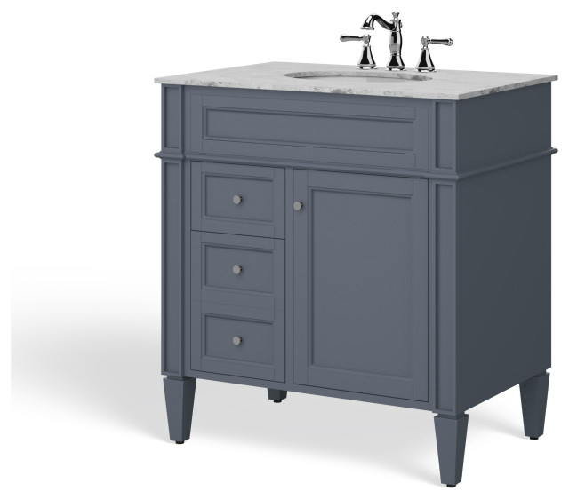 The Iris Bathroom Vanity, 32" - Transitional - Bathroom Vanities And ... inside Comparing Bathroom Vanity Styles Considering the Iris Model
