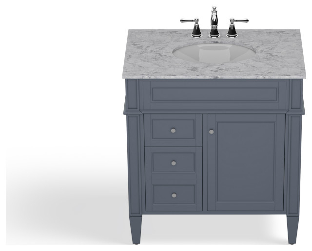 The Iris Bathroom Vanity, 32" - Transitional - Bathroom Vanities And ... intended for The Iris Bathroom Vanity, Gray, 32", Single Sink, Freestanding