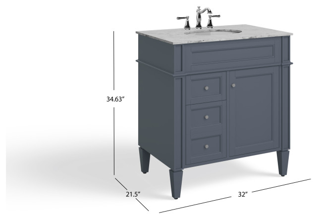 The Iris Bathroom Vanity, 32" - Transitional - Bathroom Vanities And ... with Comparing Bathroom Vanity Styles Considering the Iris Model
