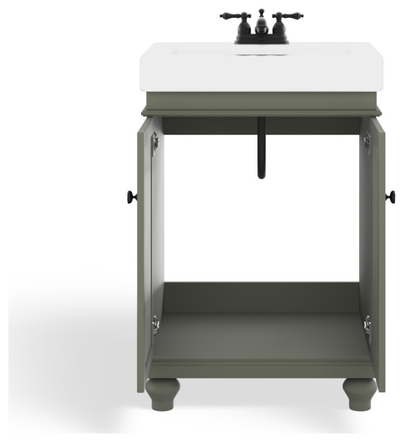 The Monroe Bathroom Vanity, 24" - Traditional - Bathroom Vanities And ... regarding The Monroe Bathroom Vanity, Single Sink, 24", Pewter Green, Freestanding