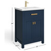 The Savoy Bathroom Vanity, 24" - Transitional - Bathroom Vanities And ... throughout The Savoy Bathroom Vanity, Monarch Blue, 24", Single, Without Mirror, Freestanding