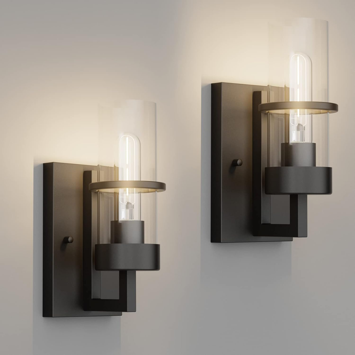 Tipace Black 2-Pack Wall Light Fixtures,Industrial Wall Sconces Clear ... for Choosing the Right Bulbs for Your Alfie Wall Sconce Maximizing Light Quality