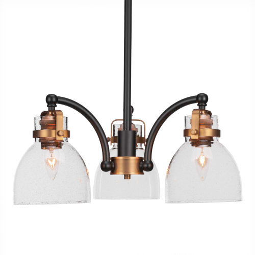 Toltec Lighting Easton Matte Black And Brass 18-Inch Three-Light ... intended for Aeneas 17 In. 3-Light Indoor Matte Black And Brass Finish Wall Sconce