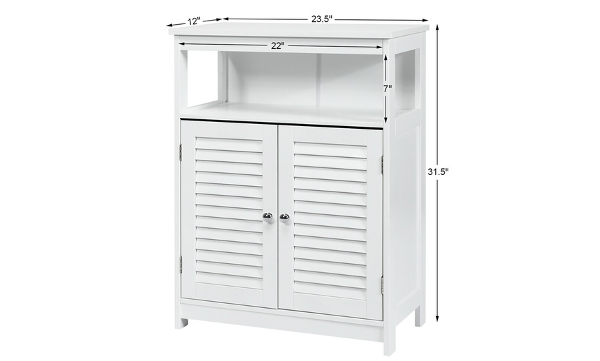 Up To 47% Off On Costway Bathroom Wood Storage... | Groupon Goods in Costway Bathroom Wood Storage Cabinet W/ Double Shutter Door