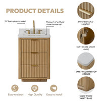Vinnova Cadiz Bath Vanity, Composite Stone Top, 24" - Contemporary ... inside Vinnova Cadiz Bath Vanity, Composite Stone Top, Washed Ash Grey, 24", No Mirror