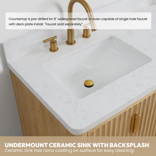 Vinnova Cadiz Bath Vanity, Composite Stone Top, 24" - Contemporary ... regarding Beyond the Mirror Exploring Vanity Configurations for Your Bathroom
