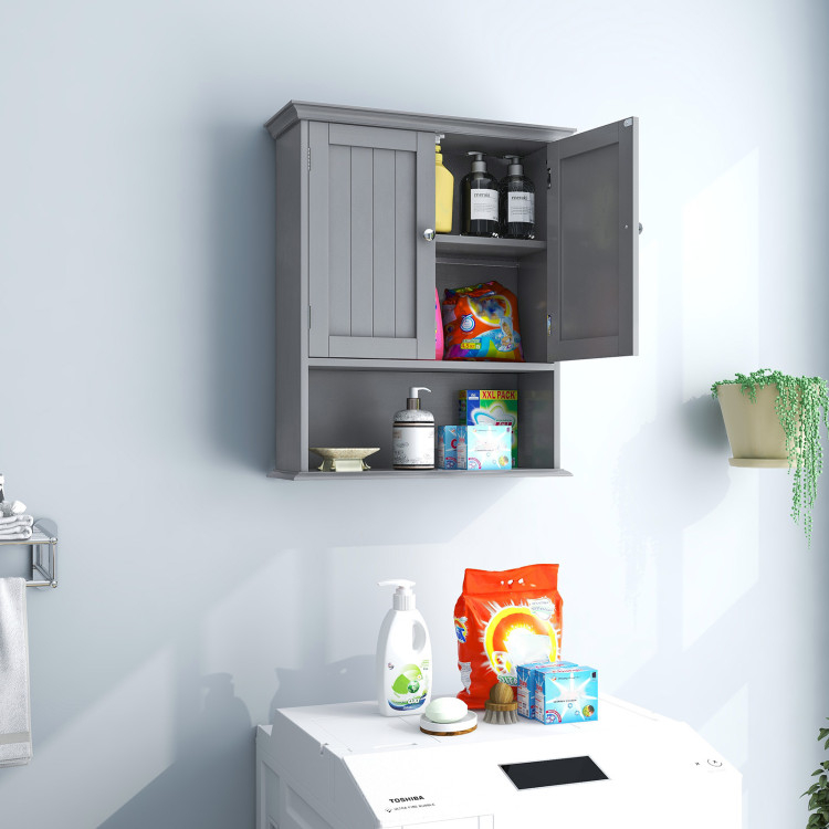 Wall Mount Bathroom Cabinet Storage Organizer With Doors And Shelves ... throughout Costway Wall Mount Bathroom Cabinet Storage Organizer Medicine Cabinet White