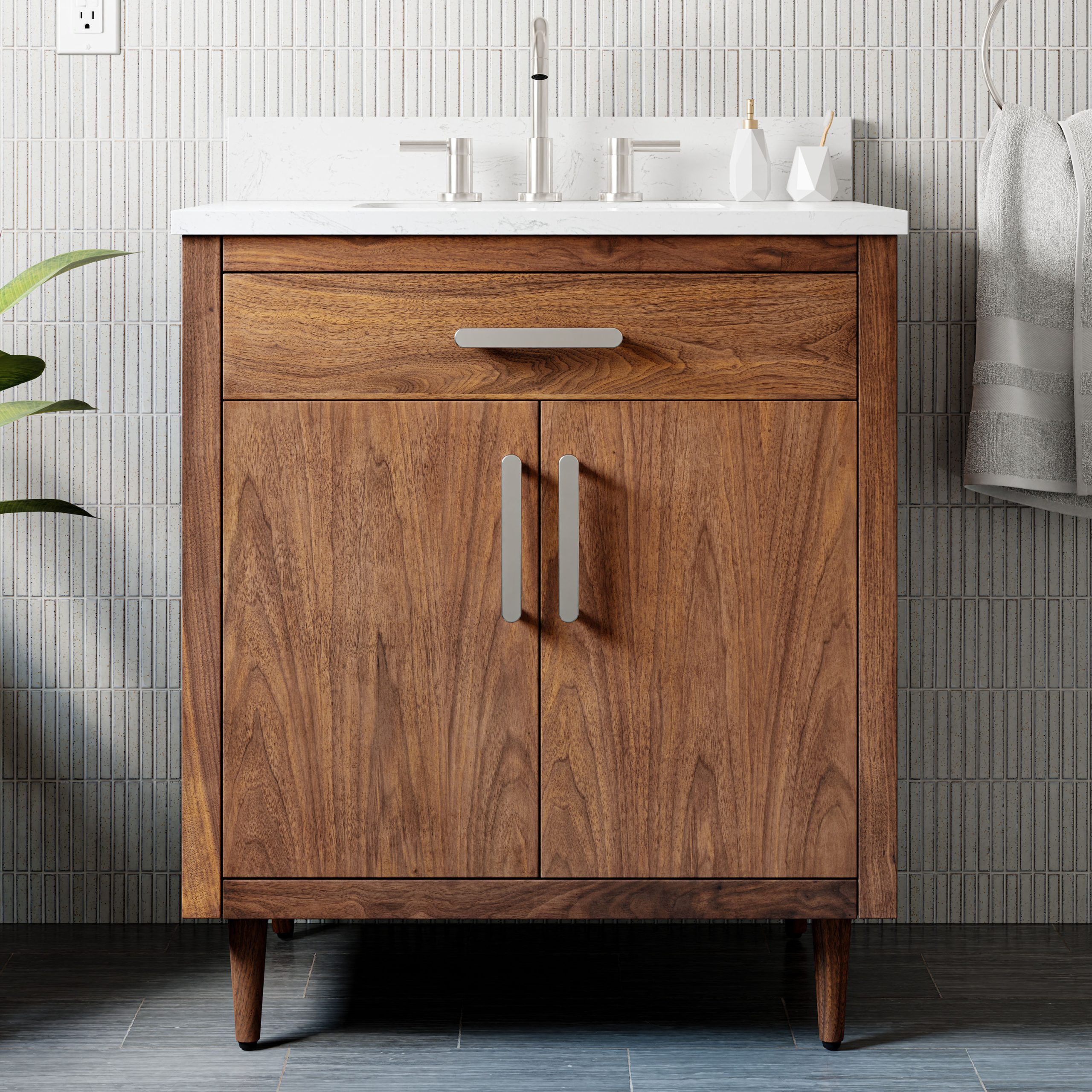 Walnut Corner Bathroom Cabinet - Semis Online inside Nelson 24" Walnut Vanity The Details You Need to Know Before You Decide
