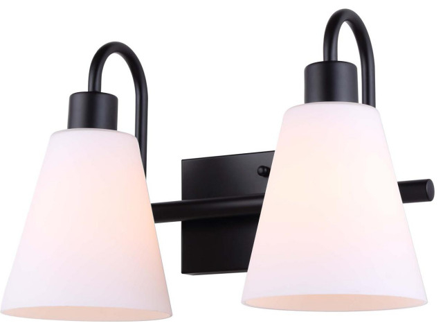 Wyler 2 Light Bathroom Vanity Light, Black - Transitional - Bathroom ... inside Unveiling the Albany 2 Light Bathroom Vanity Light Black A Comprehensive Guide