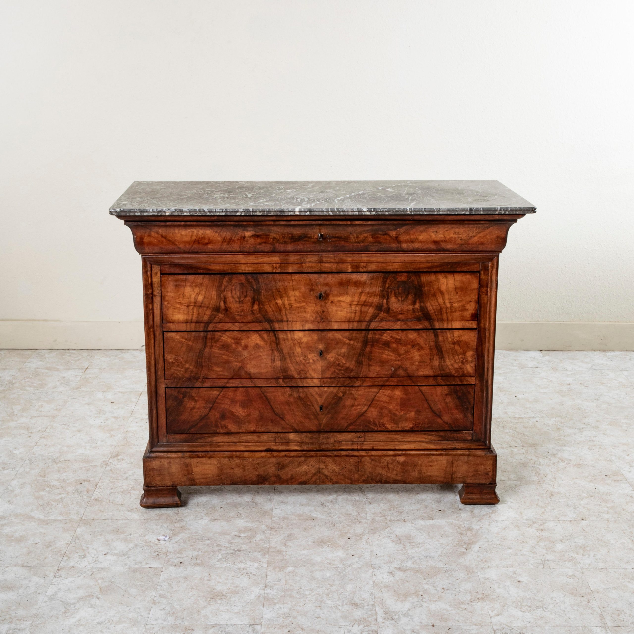 19Th Century French Louis Philippe Period Burl Walnut Commode Or Chest ... with regard to