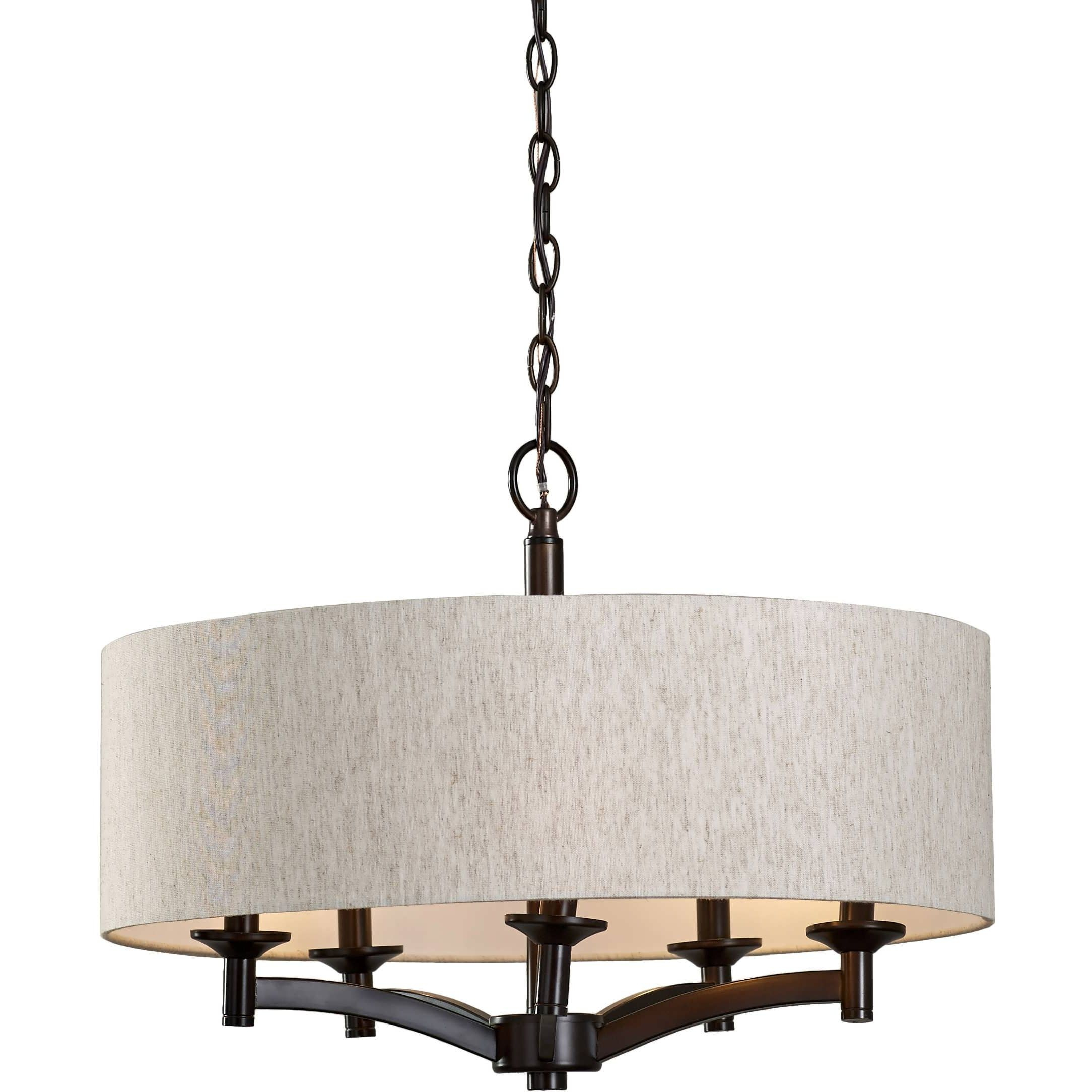20 Photos Fabric Drum Shade Chandeliers with regard to