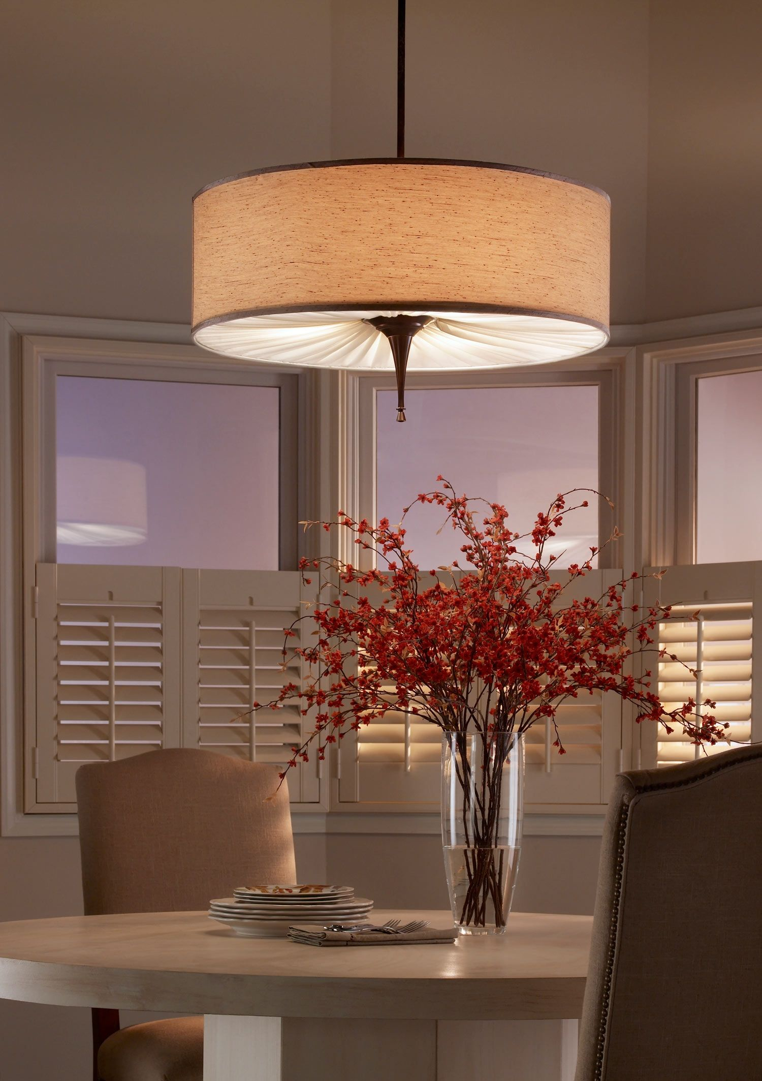 2025 Best Of Fabric Drum Shade Chandeliers within
