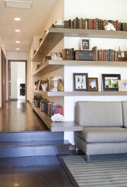25 Space Saving Modern Interior Design Ideas, Corner Shelves Maximizing ... inside Designing with Tilde Triangle Shelves Maximizing Space and Aesthetics