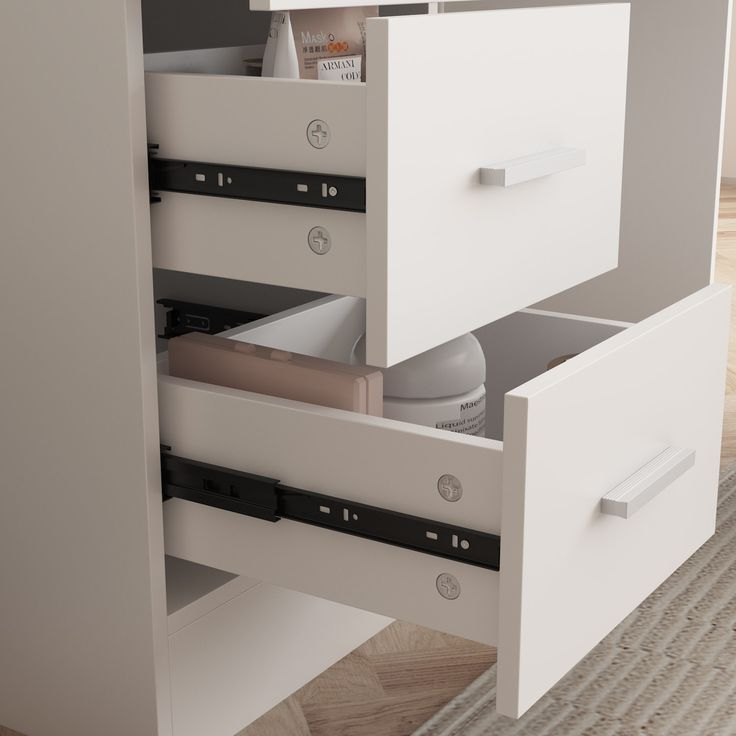 42.9"W Versatile Makeup Table With 5 Drawers Dresser Vanity White - Bed ... intended for