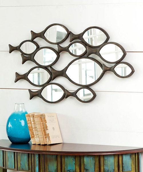 Accent Mirror: School Of Fish | Mirror Wall, Beach Wall Decor, Mirror ... inside