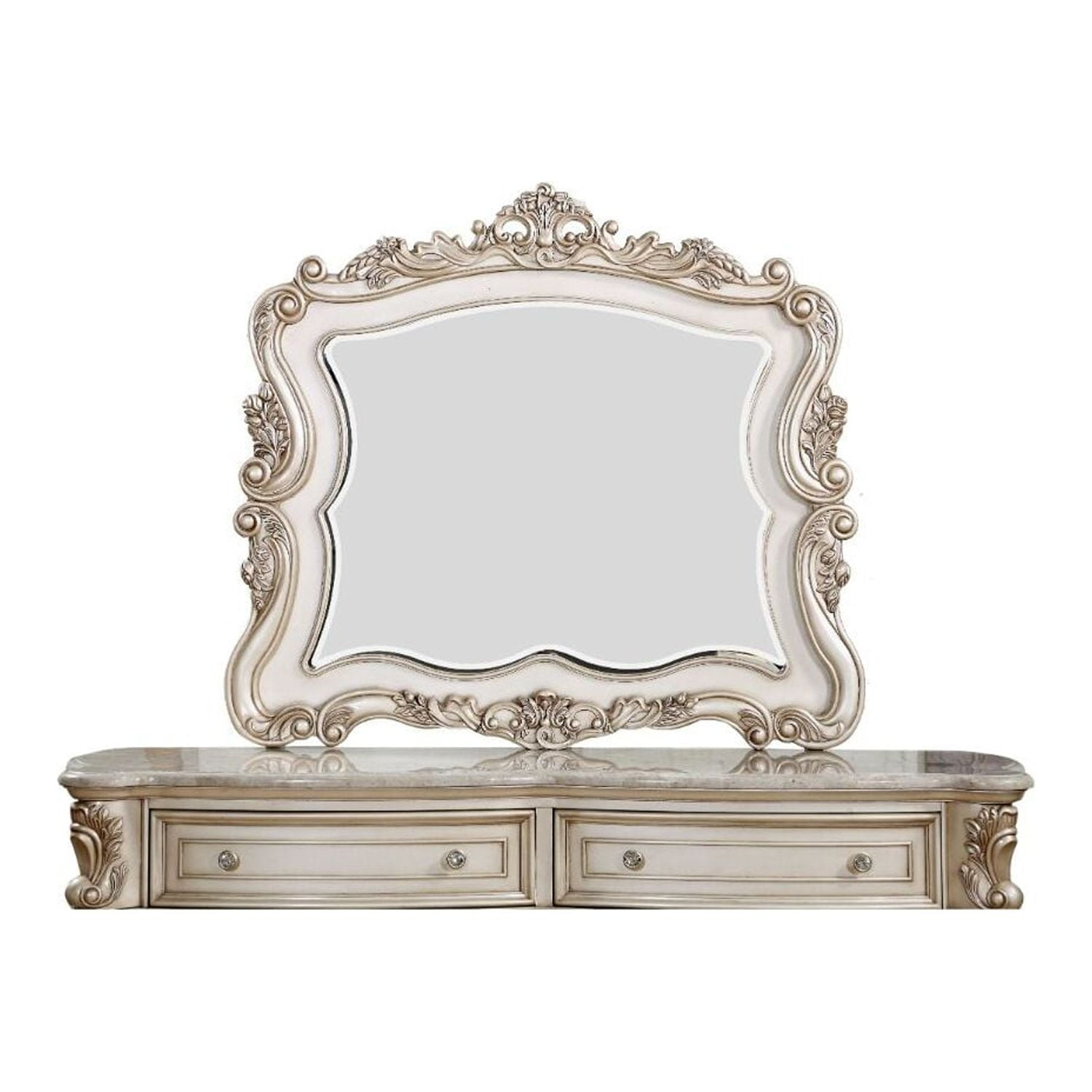 Acme Gorsedd Mirror - Antique White - Walmart.com in