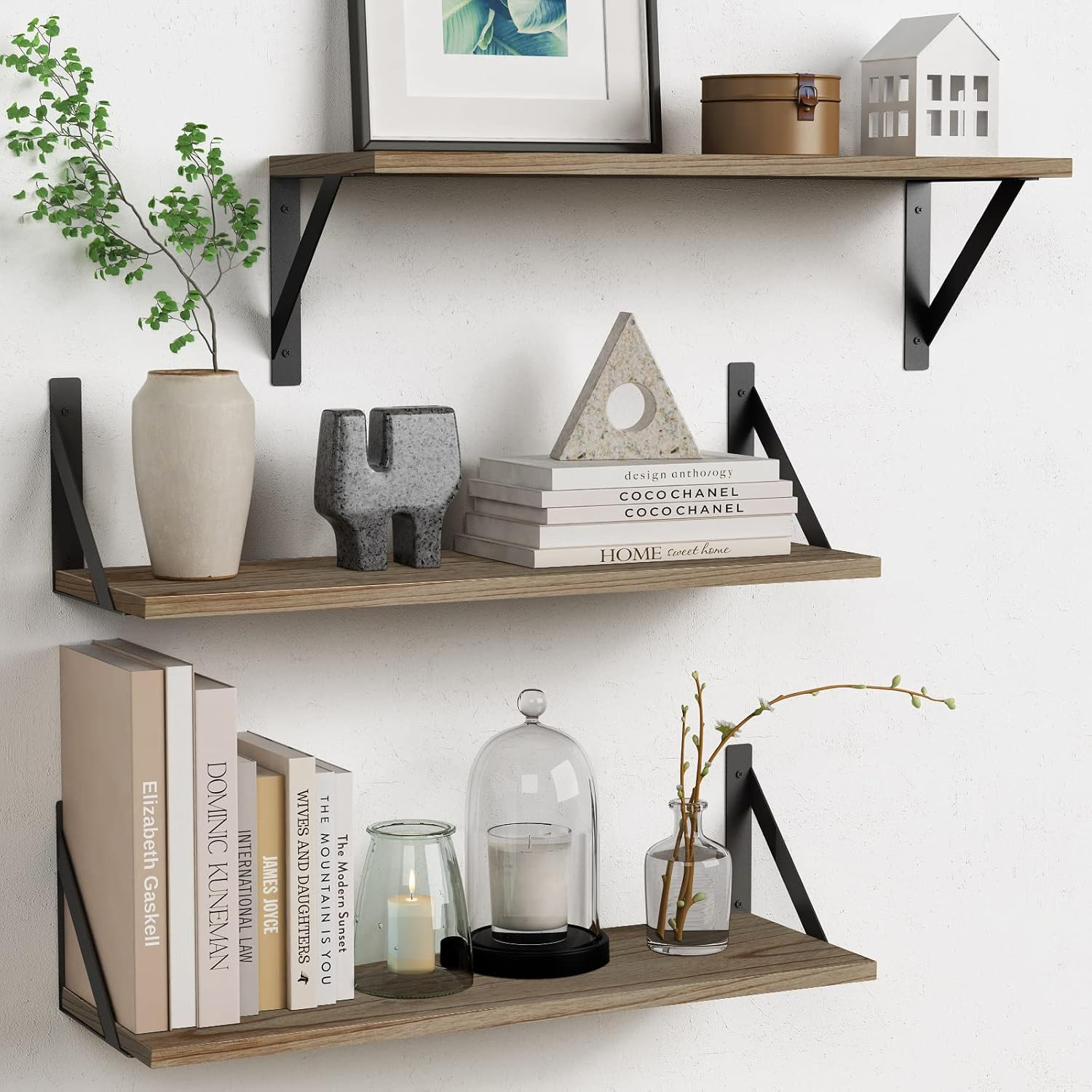 Amazon.com: Forbena Wood Floating Shelves For Wall 24 Inches Long ... intended for The Ultimate Guide to Choosing the Right Arlington Floating Shelves for Your Home