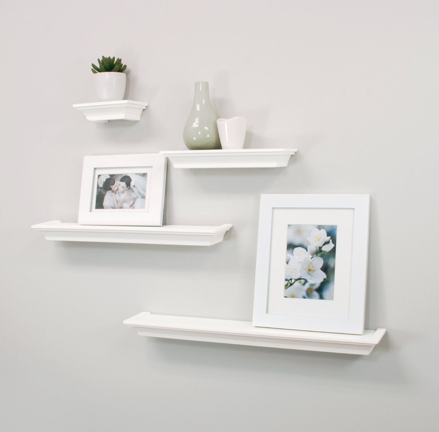 Amazonsmile - Nexxt Classic Set Of 4 Multilength Floating Ledge Shelves ... regarding Maintaining Your Investment Caring for and Preserving Your White Floating Shelves