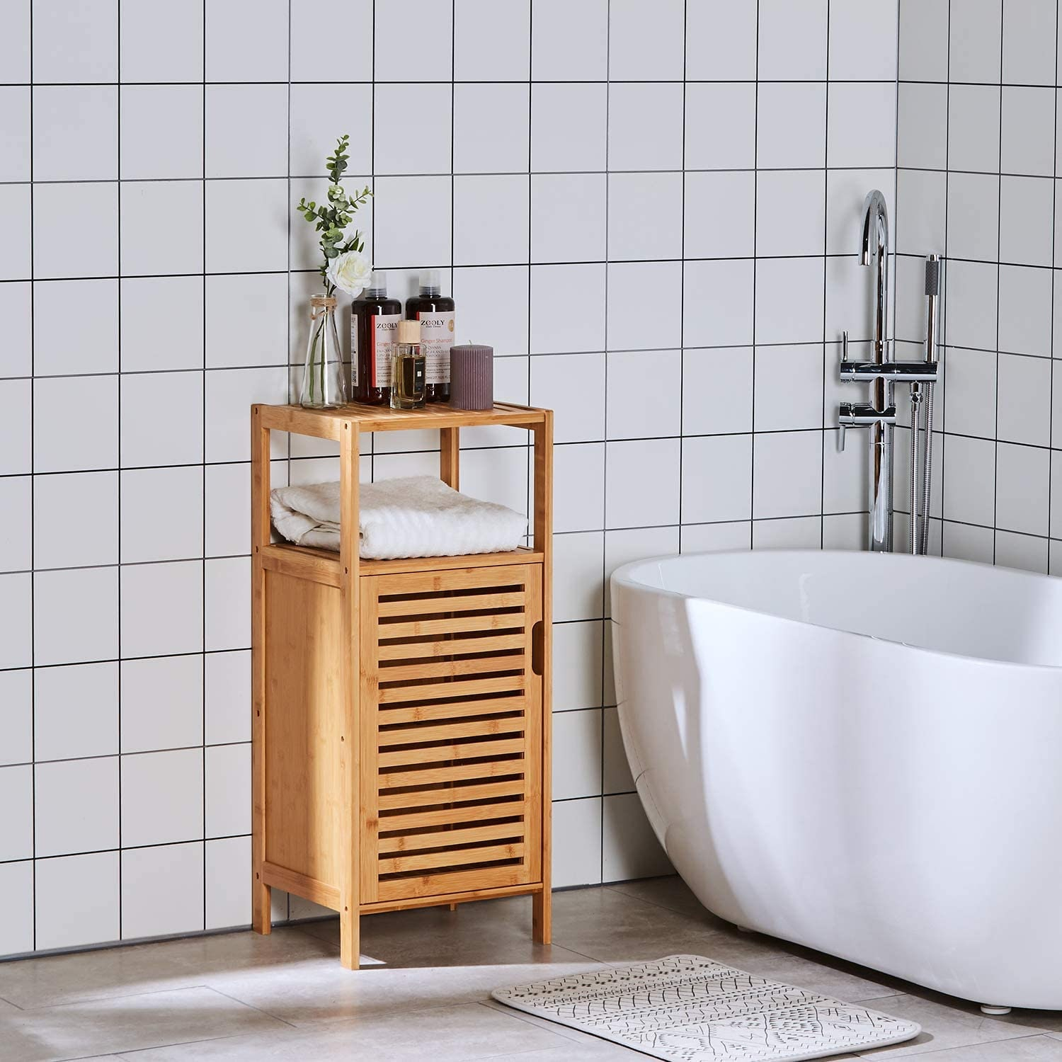 Bamboo Bathroom Floor Cabinet - Flooring Site regarding