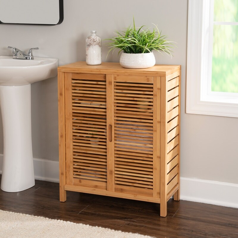Bamboo Floor Cabinet With Storage - Flooring Ideas regarding