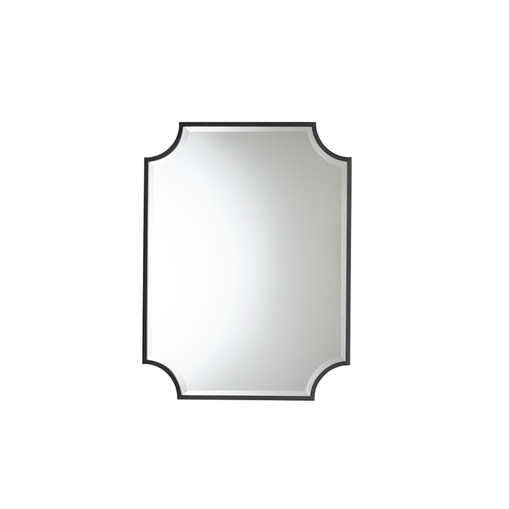 Baxton Studio Parcenet Modern Black Finished Metal Accent Wall Mirror ... intended for