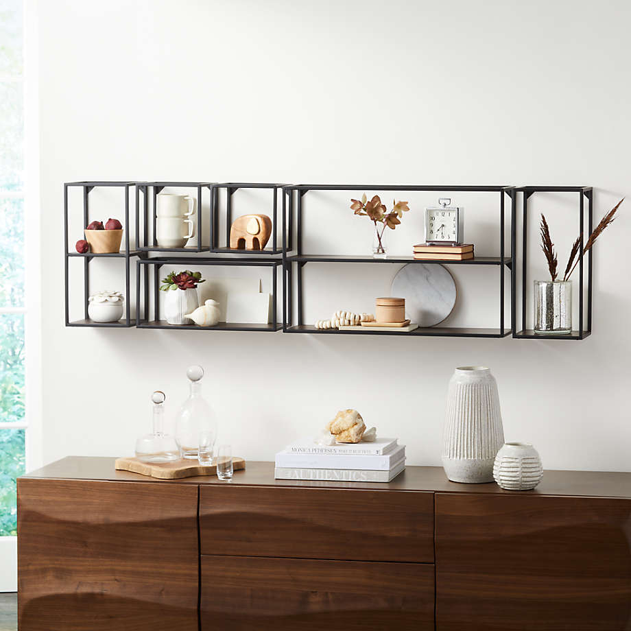 Booker Two Level Long Horizontal Shelf, Set Of 6 + Reviews | Crate And ... throughout Elevating Home Decor The Aesthetic Appeal of the Booker Shelf