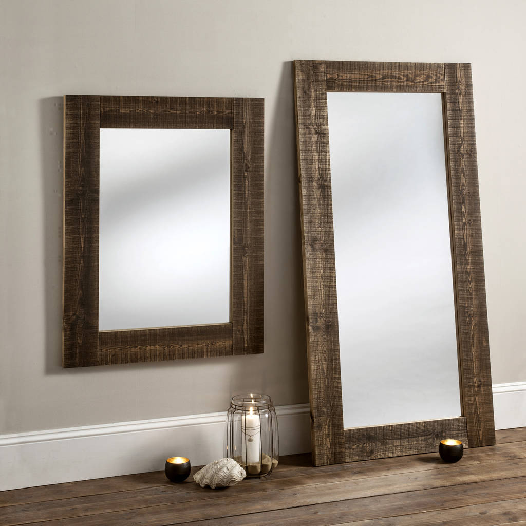 Brown 'Rustic' Wooden Mirror By Decorative Mirrors Online ... with regard to