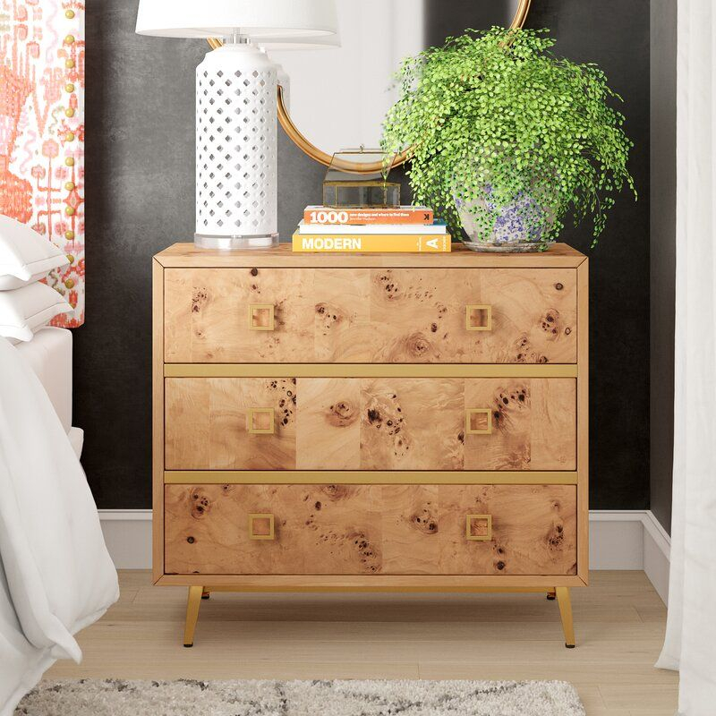Bungalow Rose Bronaugh 3 Drawer Dresser | Wayfair regarding