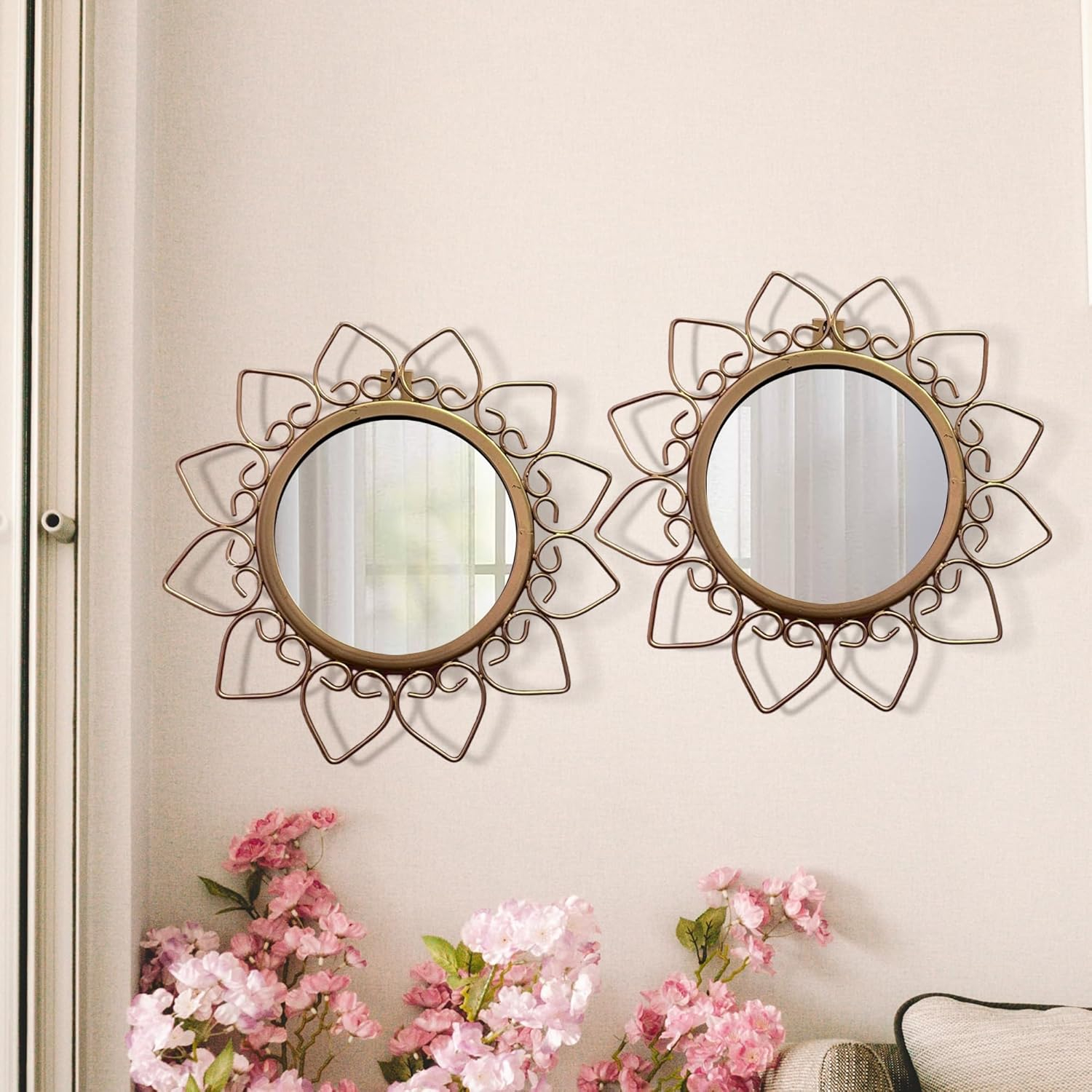 Buy Artrends®-Metal Decorative Mirror Wall Mounted Hanging Mirror Metal ... within Curating Your Home The Timeless Appeal of Metal Accent Mirrors