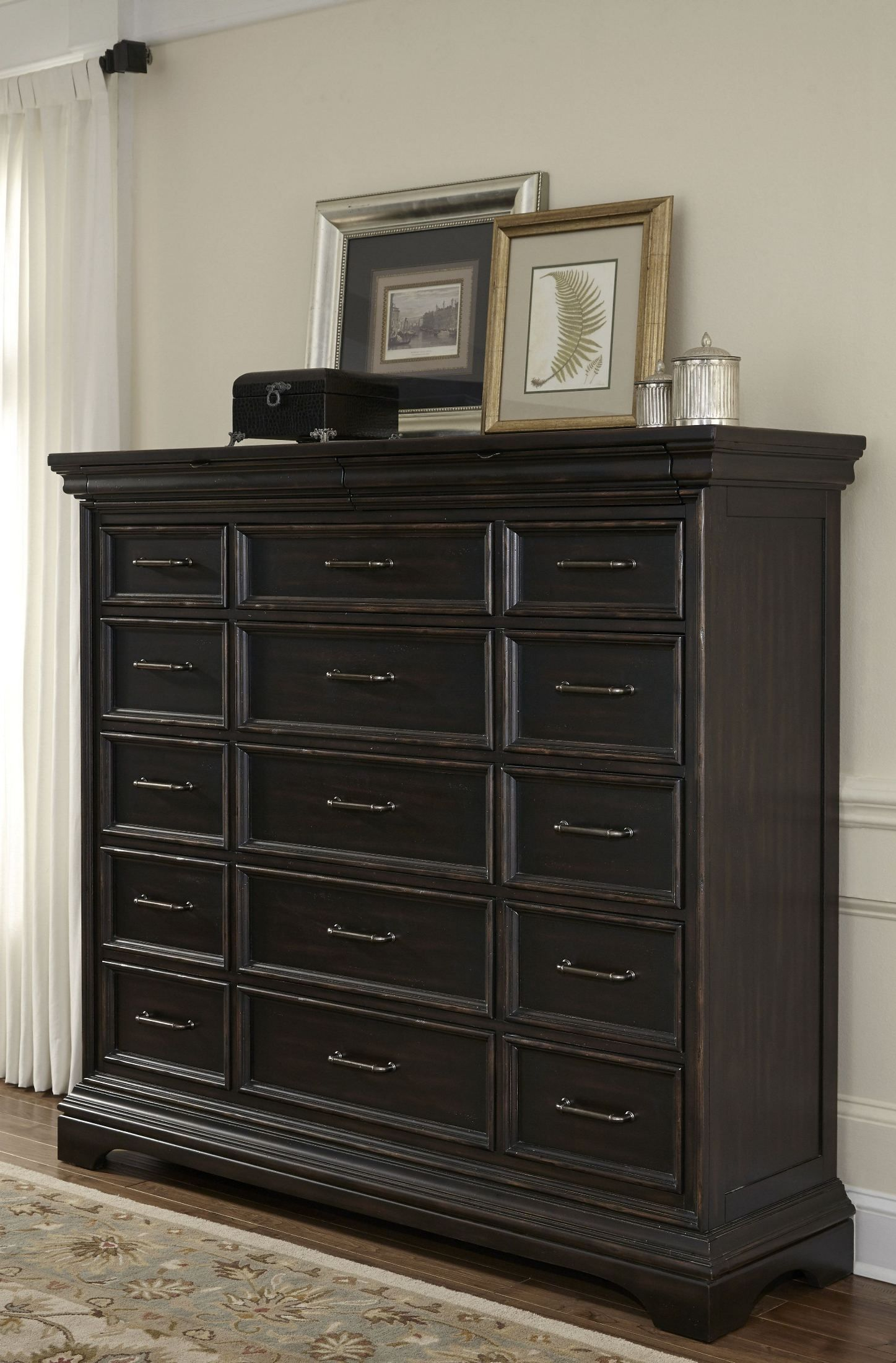 Caldwell Brown 17 Drawers Master Chest | Master Bedroom Furniture, Dark ... with regard to